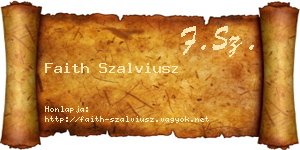 Faith Szalviusz névjegykártya